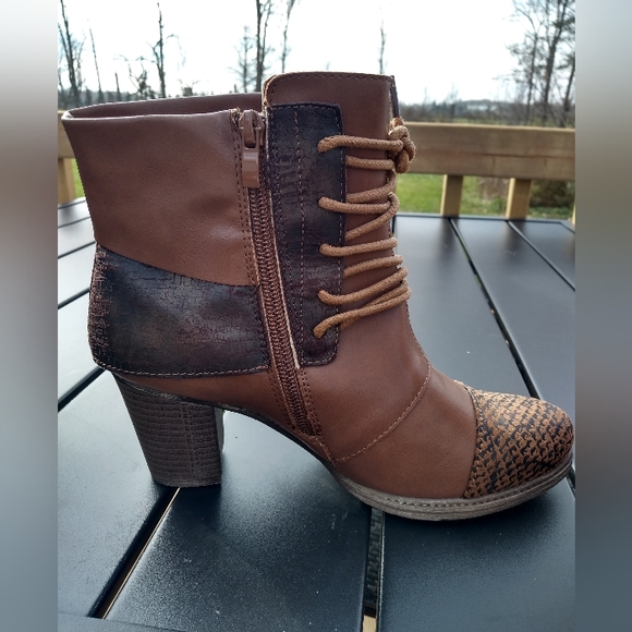 Stepwel Heeled Booties, Ankle Boot Size 37 (6.5), Brown, Snake Skin Patt… - Picture 13 of 13